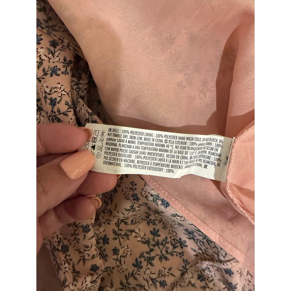 β¨ Free the Rose Pink for Anthropologie-Floral Ruffle Wrap Dress β NWT β¨ - Picture 6 of 6